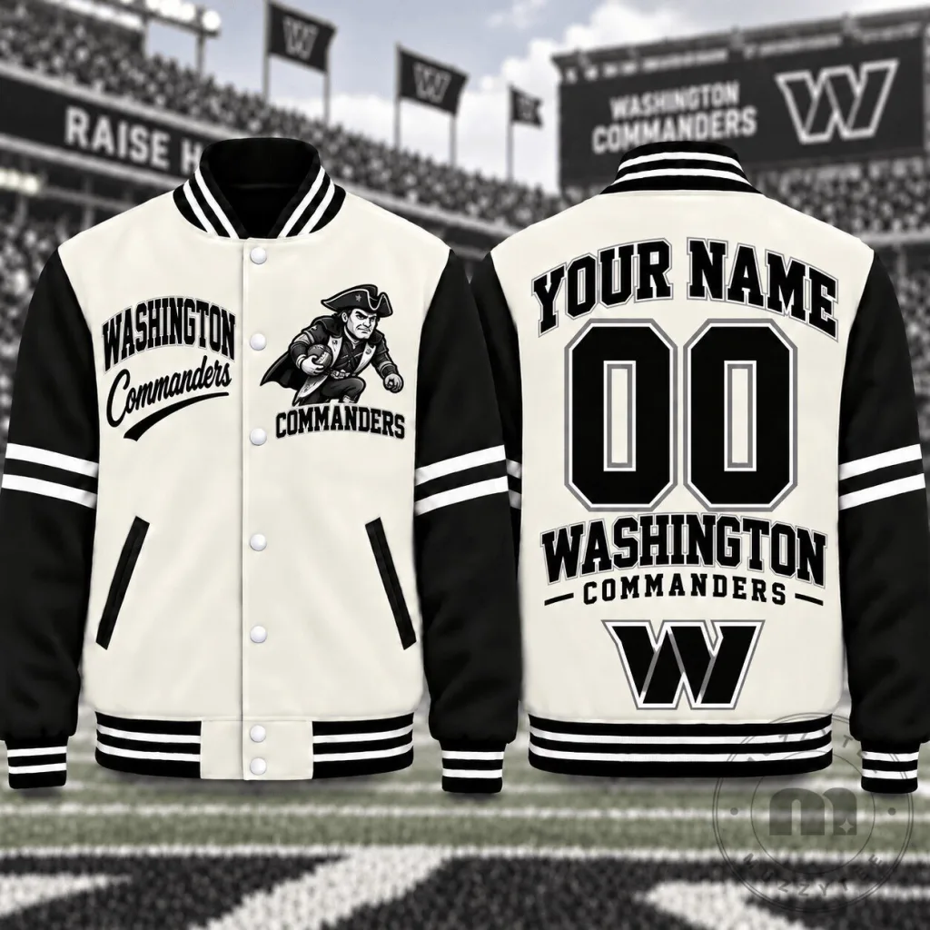 Washington Commanders Personalized Name Number Varsity Jacket Washington Commanders Personalized Name Number Varsity Jacket