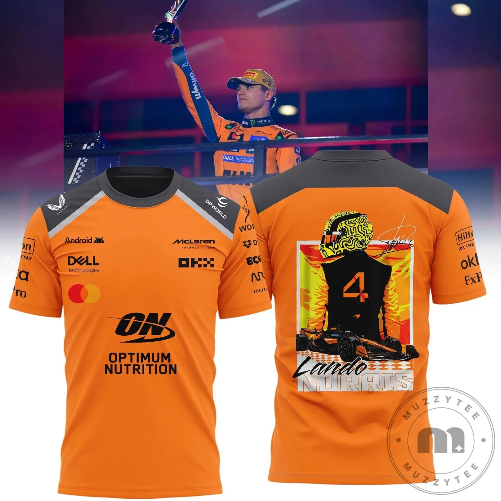 Lando Norris Formula 1 Racing Champion McLaren Team T-Shirt