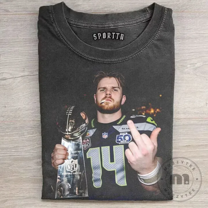 Seattle Seahawks Graphic T-Shirt Featuring Sam Darnold - Football Player Design