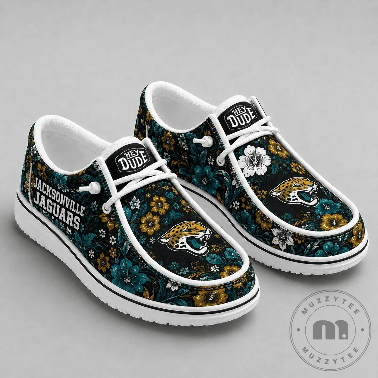 Jacksonville Jaguars Floral Pattern Hey Dude Shoes