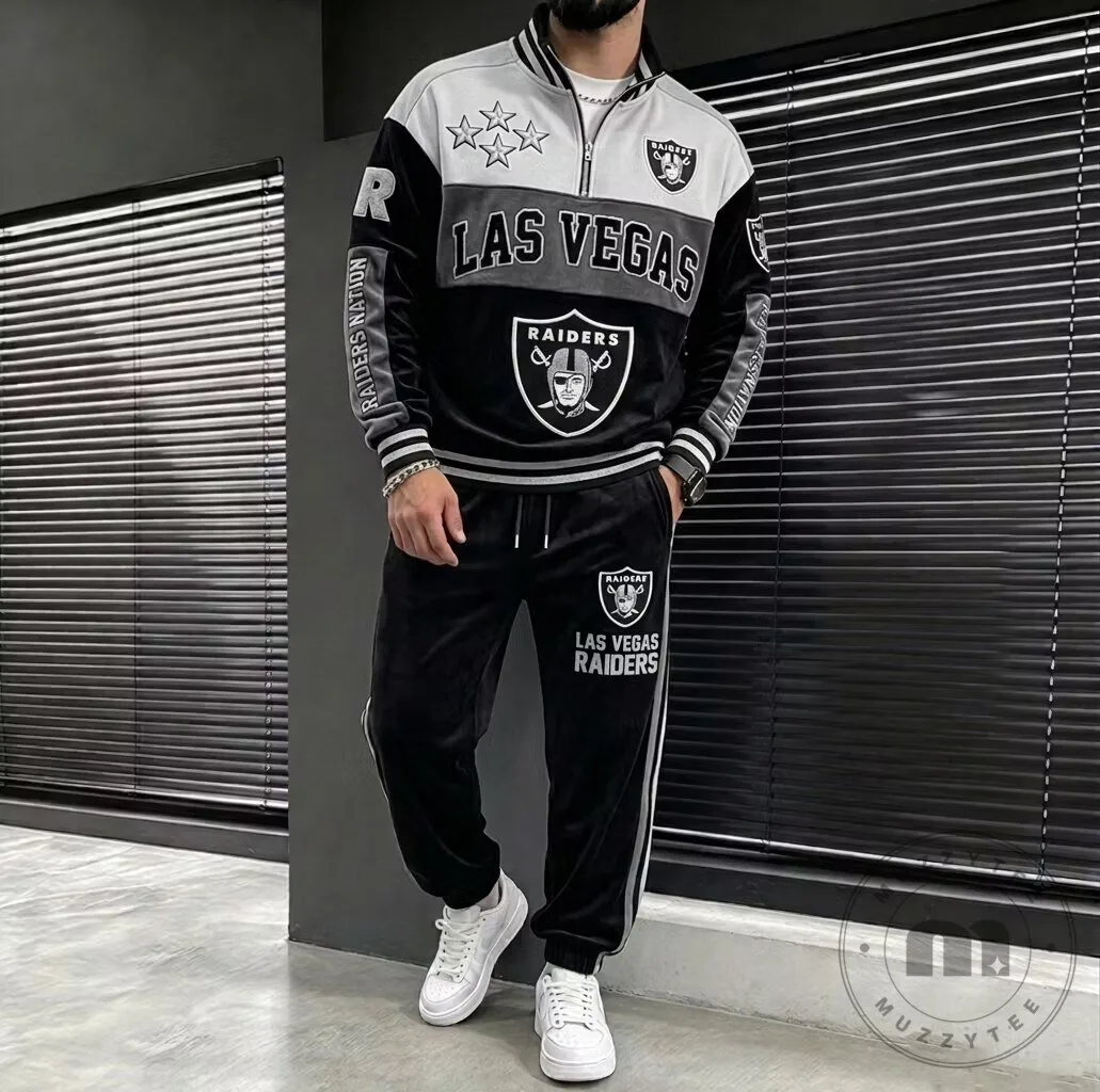 Las Vegas Raiders Two Piece Half Zip Pullover Sweatshirt and
