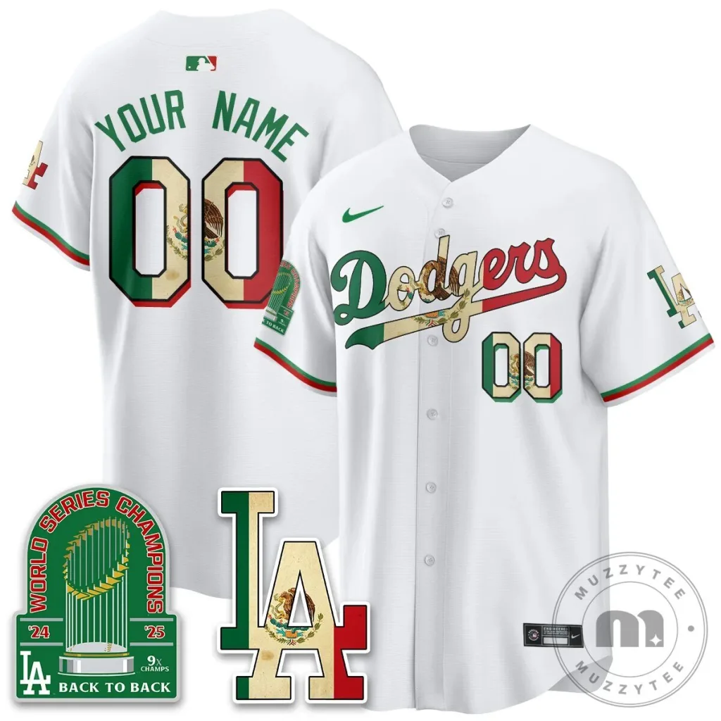 Los Angeles Dodgers Mexico Heritage Custom White Baseball Jersey Los Angeles Dodgers Mexico Heritage Custom White Baseball Jersey