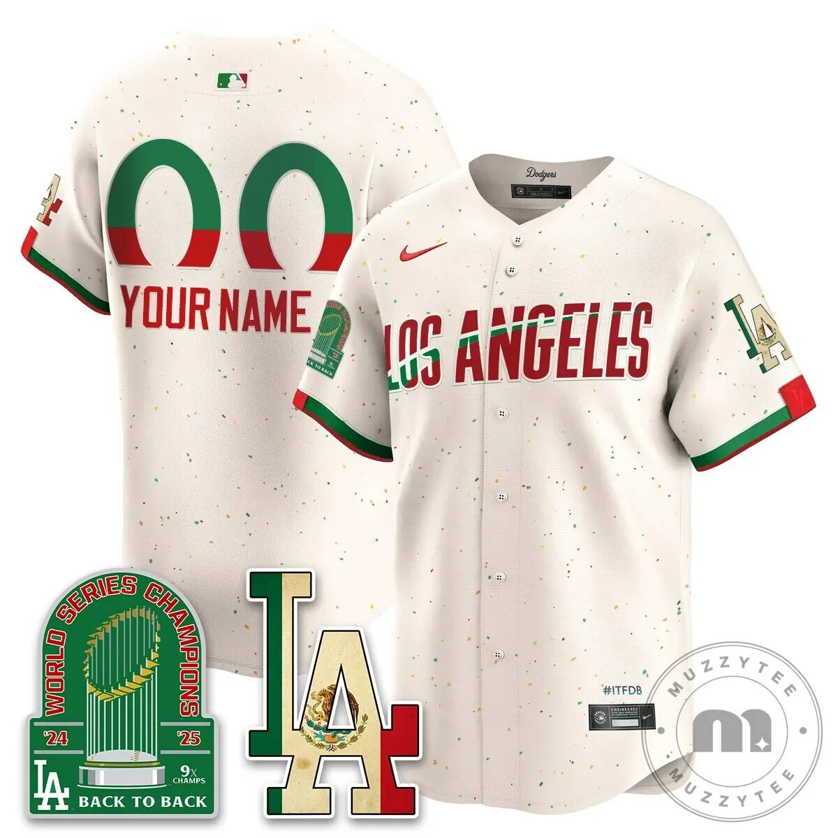 Los Angeles Dodgers Mexico Heritage Custom White Baseball Jersey 15 Los Angeles Dodgers Mexico Heritage Custom White Baseball Jersey