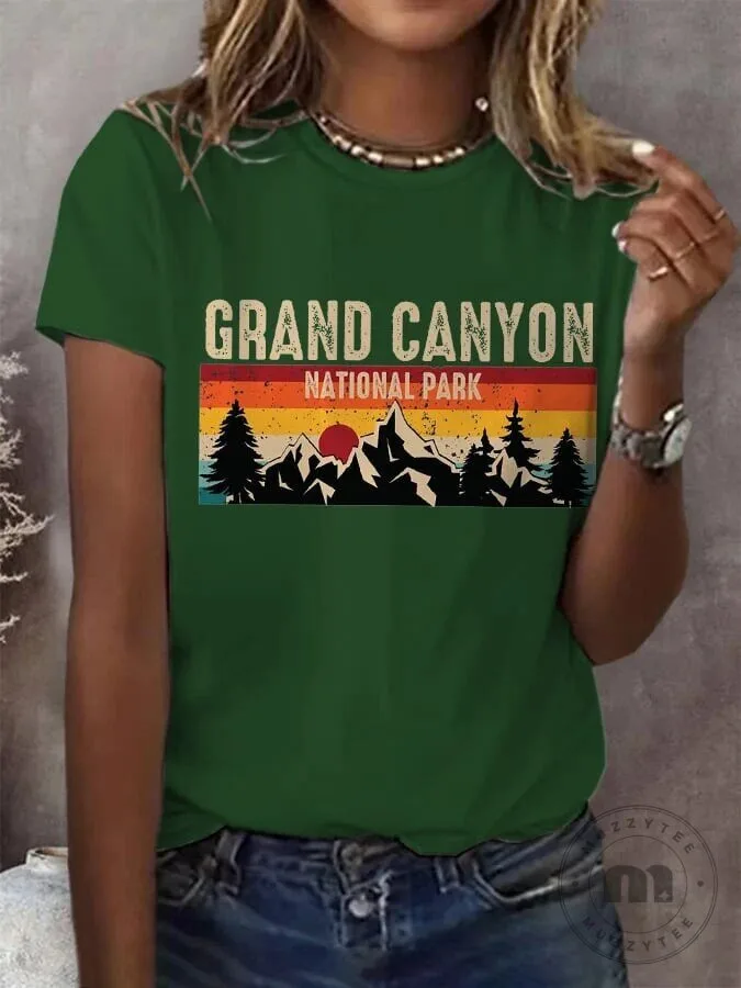 Grand Canyon National Park Vintage Sunset Graphic Women's T-Shirt 10 Grand Canyon National Park Vintage Sunset Graphic Women