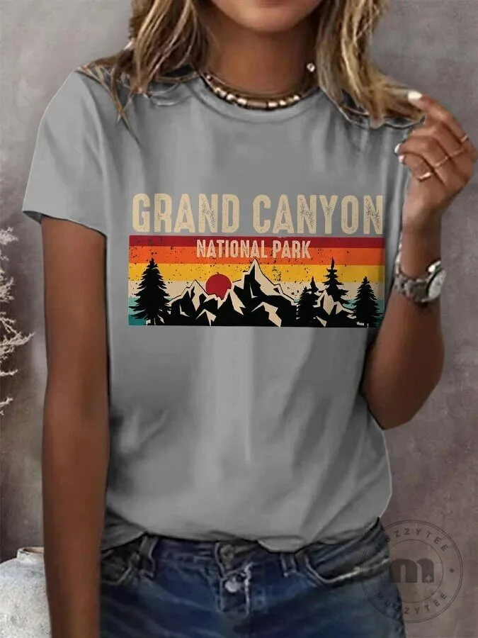 Grand Canyon National Park Vintage Sunset Graphic Women's T-Shirt 12 Grand Canyon National Park Vintage Sunset Graphic Women