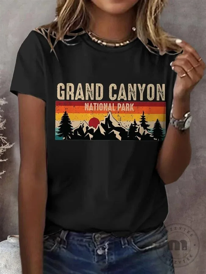 Grand Canyon National Park Vintage Sunset Graphic Women's T-Shirt 13 Grand Canyon National Park Vintage Sunset Graphic Women