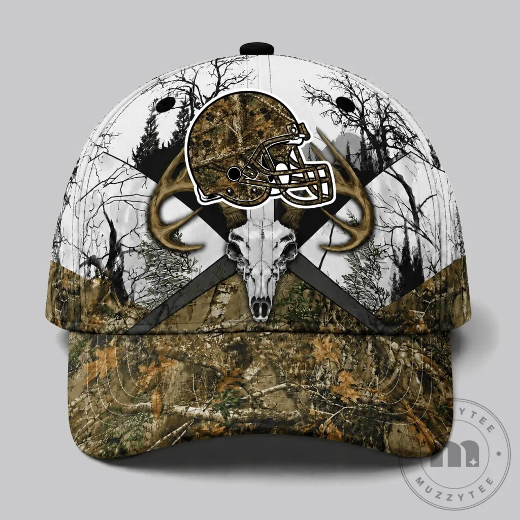 Cleveland Browns Football Team Hunting Camouflage Deer Skull Cap Hat Cleveland Browns Football Team Hunting Camouflage Deer Skull Cap Hat