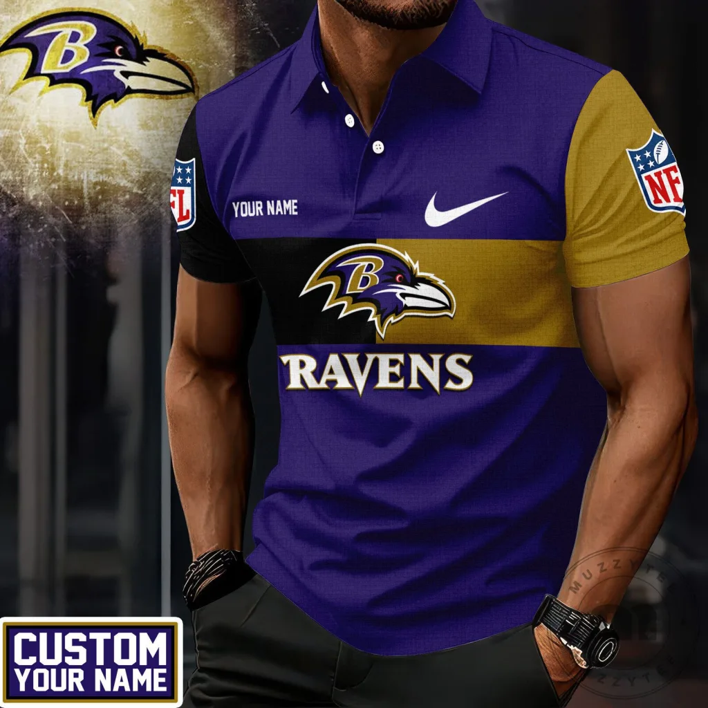 Baltimore Ravens National Football League Custom Name Polo Shirt Baltimore Ravens National Football League Custom Name Polo Shirt