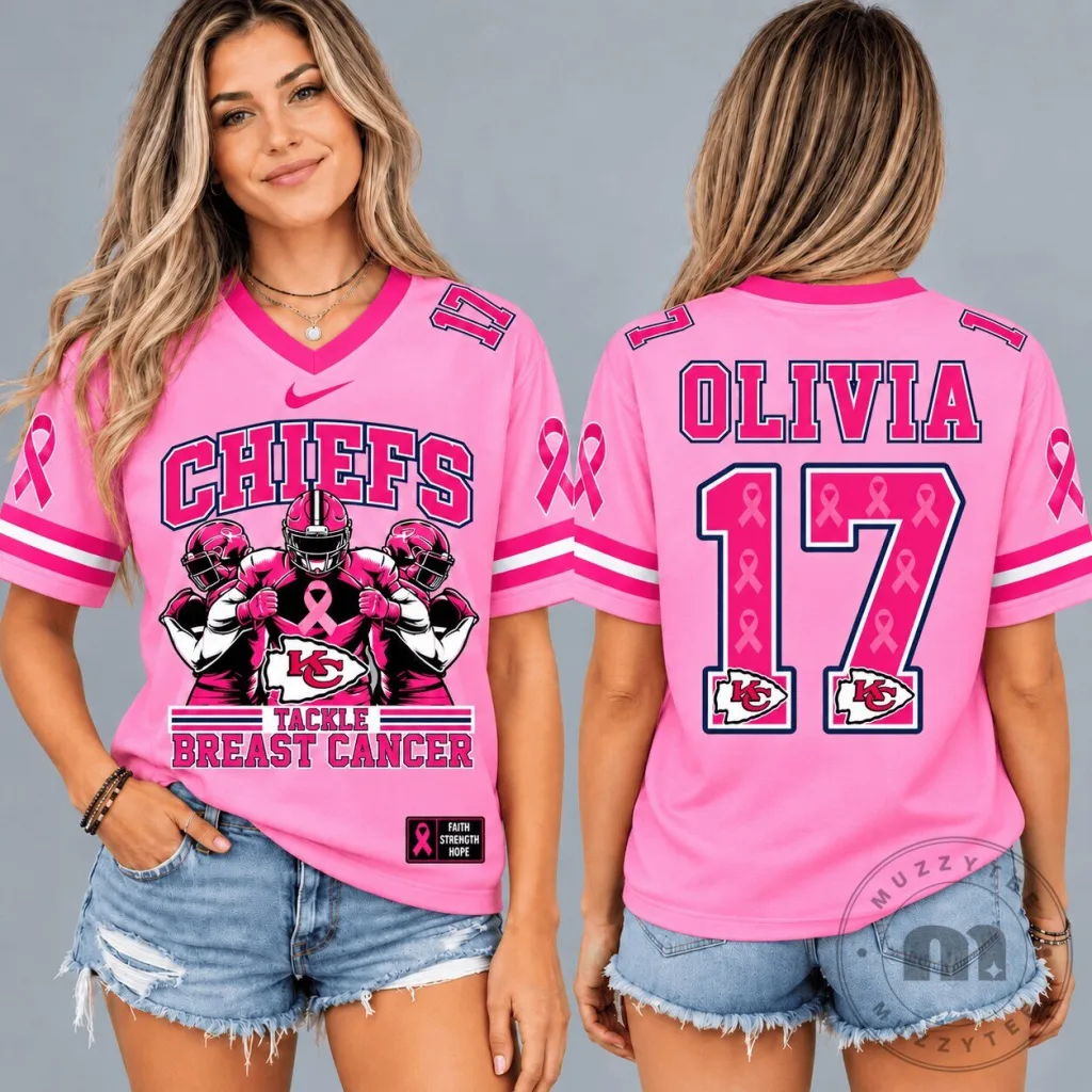 Kansas City Chiefs Breast Cancer Awareness Pink Ribbon Football Jersey Kansas City Chiefs Breast Cancer Awareness Pink Ribbon Football Jersey