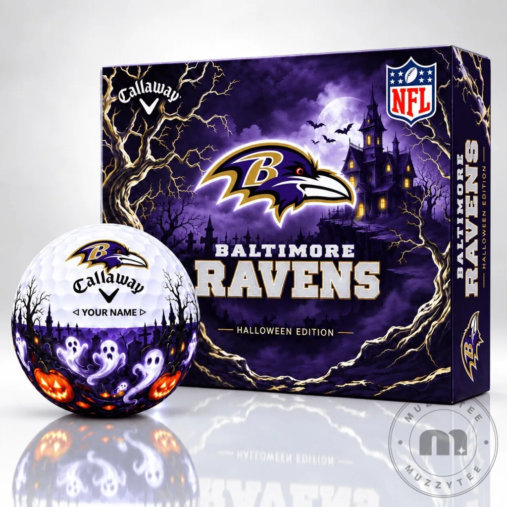 Baltimore Ravens Halloween Edition Golf Ball Set with Custom Name Baltimore Ravens Halloween Edition Golf Ball Set with Custom Name