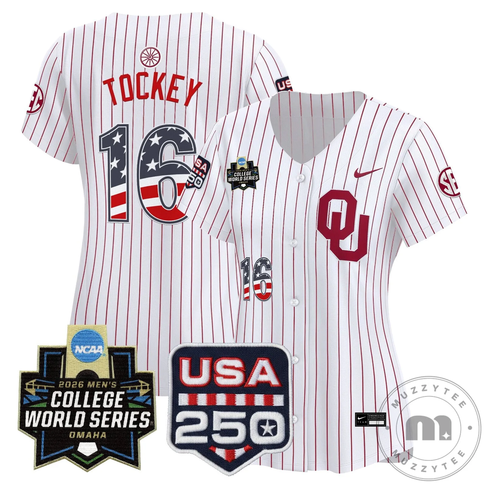 Fourth of July Oklahoma Sooners College World Series Baseball Jersey