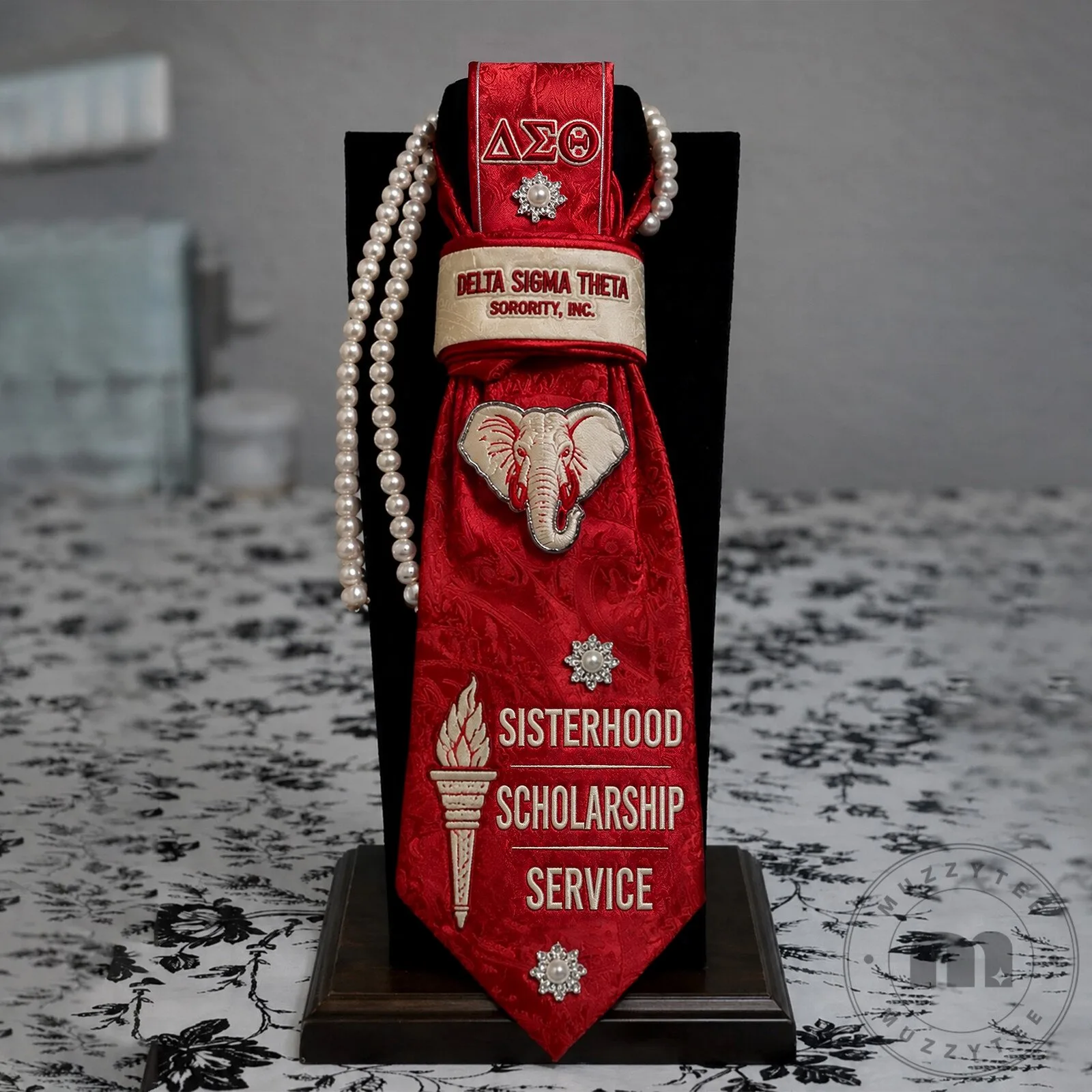 Delta Sigma Theta Sorority Sisterhood Scholarship Service Red Tie