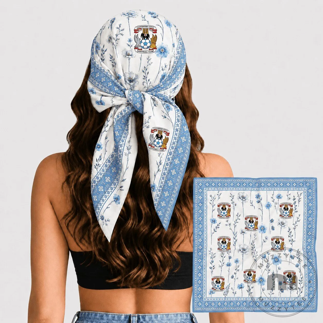 Coventry City Football Club Floral Pattern Scarf for Women