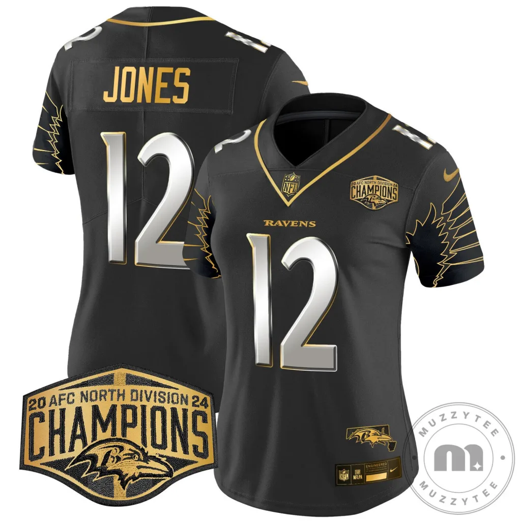 Baltimore Ravens AFC North 2024 Division Champions Women's Football Jersey