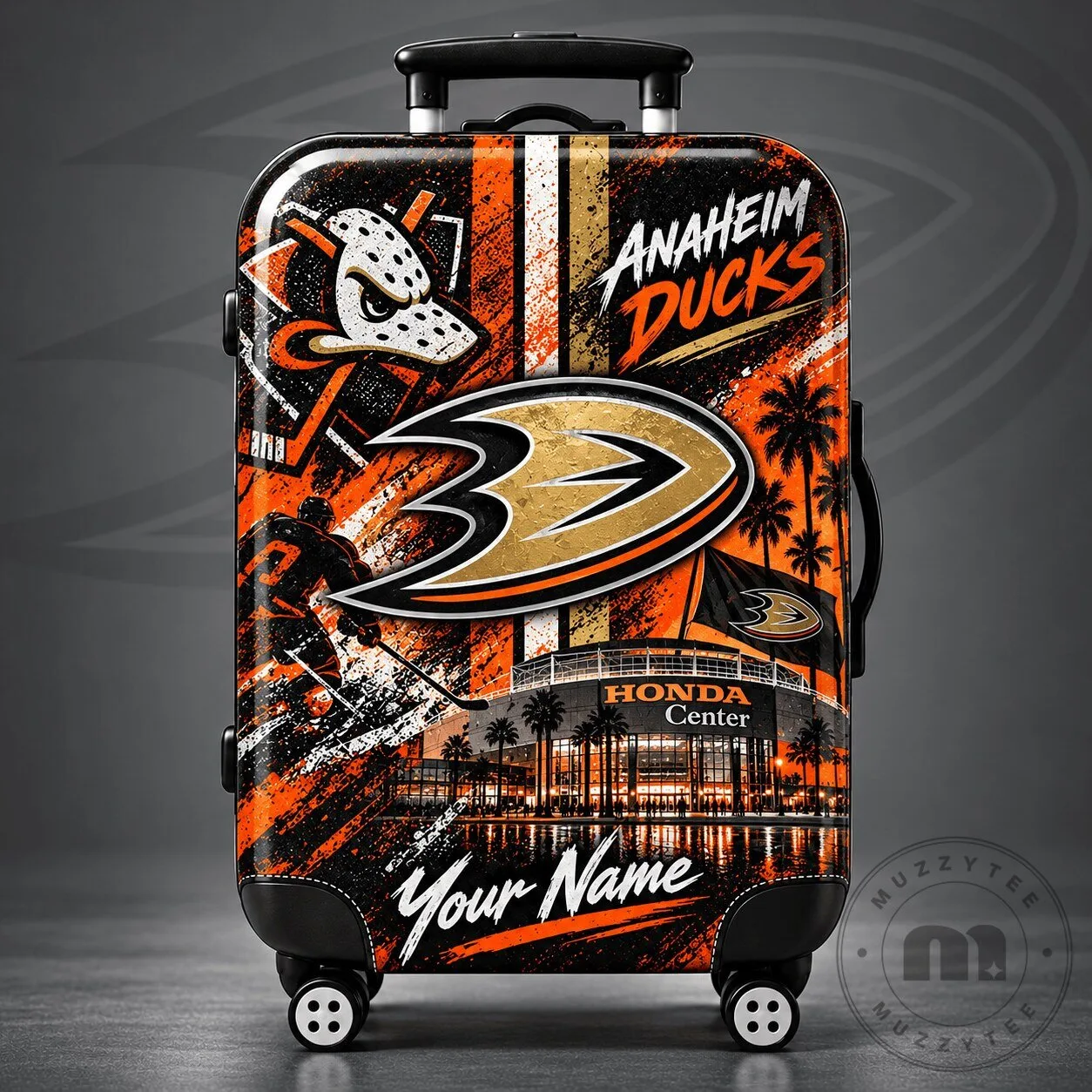 Anaheim Ducks Personalized Hockey Team Arena Pride Luggage Suitcase Cover