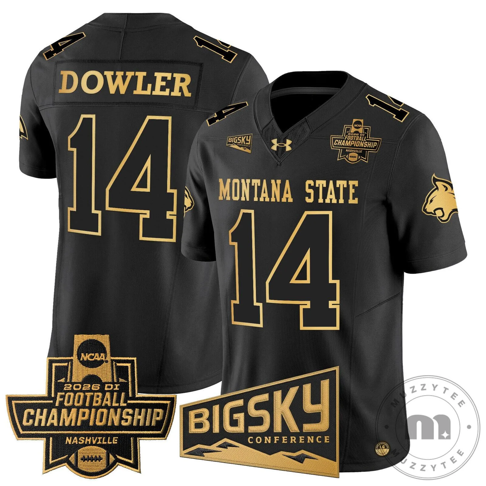 Montana State Bobcats 2026 Football Championship Black Gold Vapor Limited Football Jersey