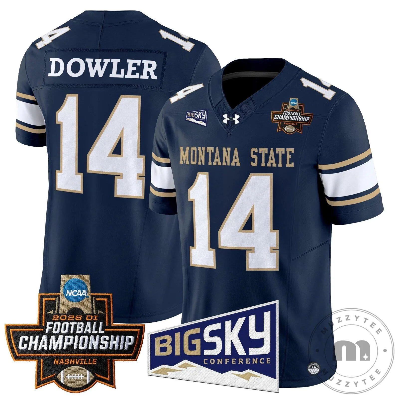 Montana State Bobcats 2026 Football Championship Dowler Number 14 Jersey