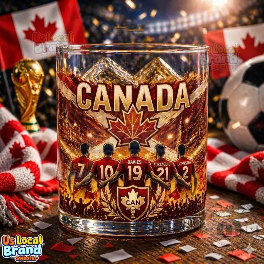 Canada Soccer Team World Cup 2026 Football Players Whiskey Glass 32 Canada Soccer Team World Cup 2026 Football Players Whiskey Glass