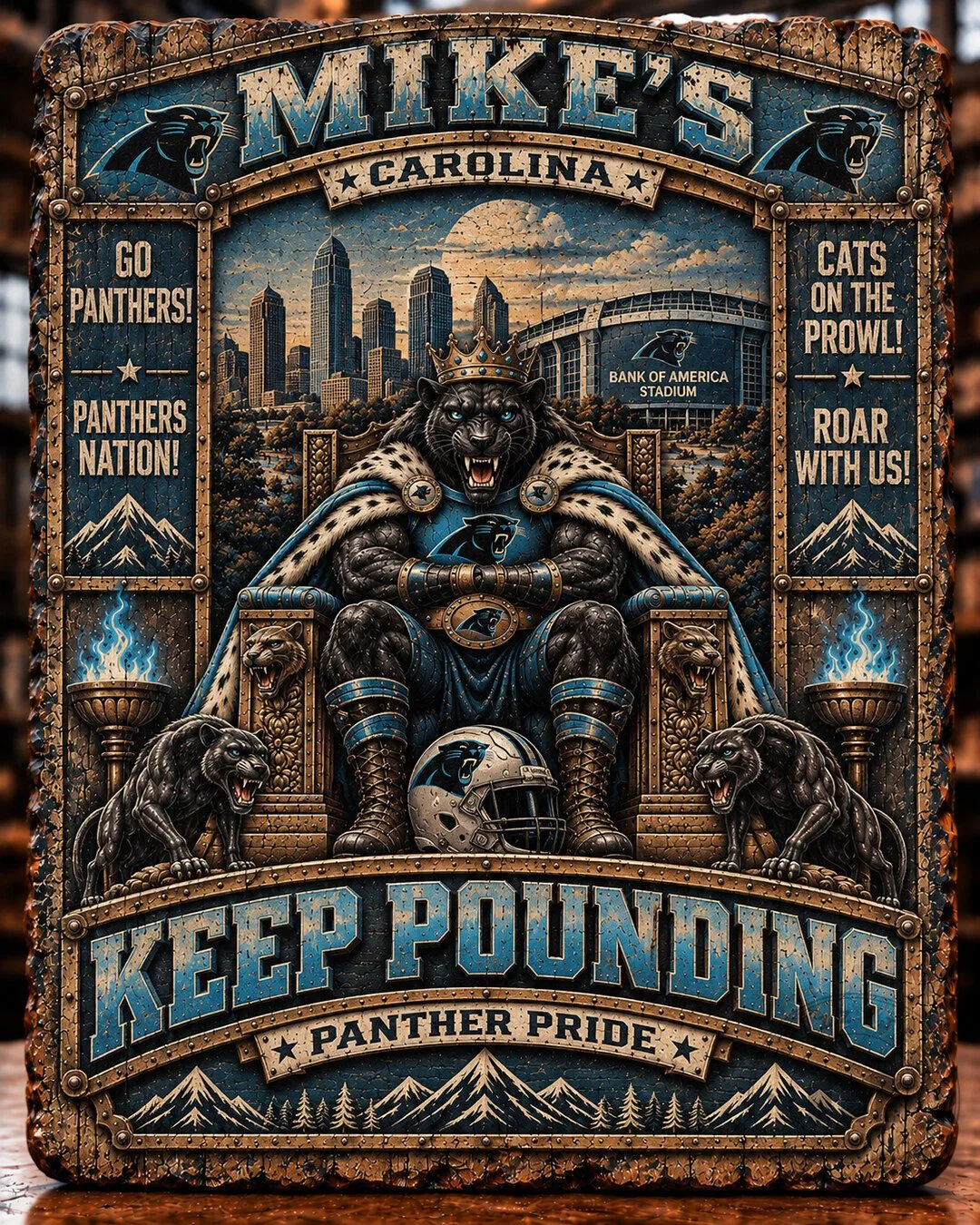 Carolina Panthers Keep Pounding Panther Pride Wooden Wall Art 2 Carolina Panthers Keep Pounding Panther Pride Wooden Wall Art