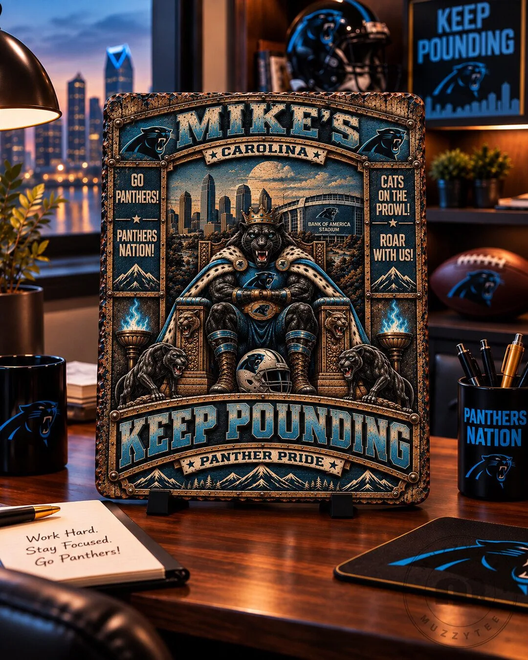 Carolina Panthers Keep Pounding Panther Pride Wooden Wall Art 7 Carolina Panthers Keep Pounding Panther Pride Wooden Wall Art