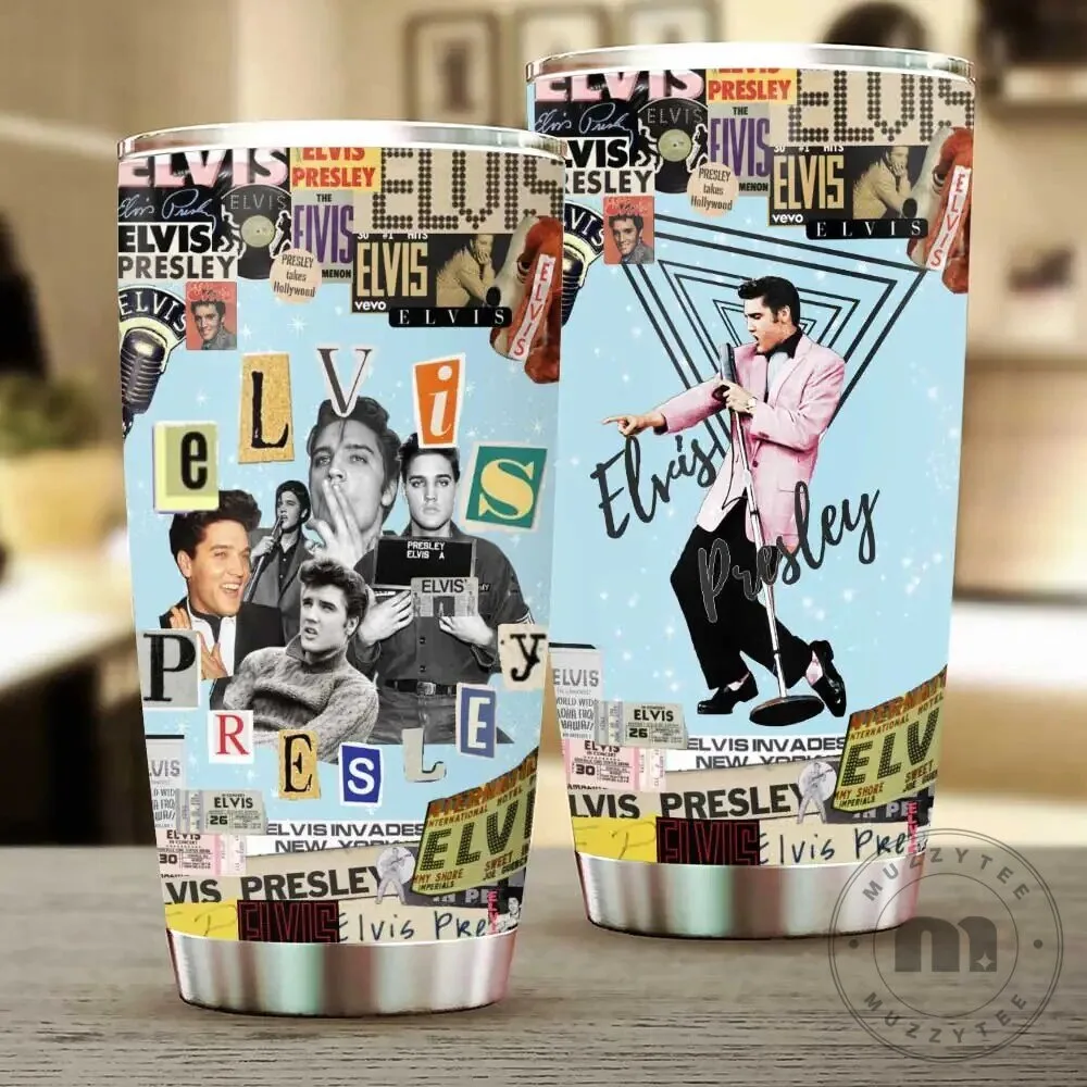 Elvis Presley Collage Design Insulated Stainless Steel Tumbler