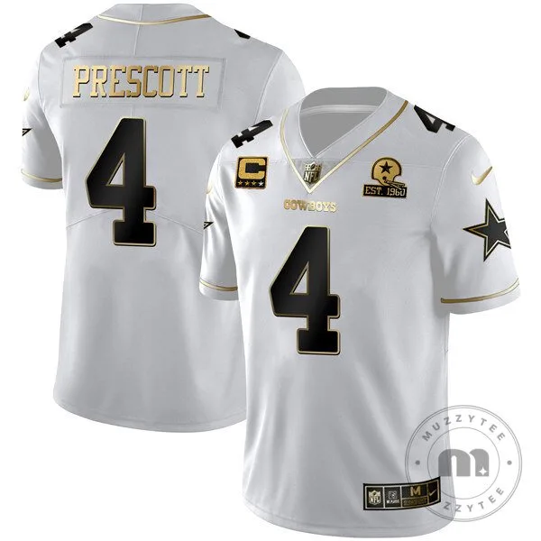 Dallas Cowboys Micah Parsons White Gold Est 1960 Patch Football Jersey 15 Dallas Cowboys Micah Parsons White Gold Est 1960 Patch Football Jersey