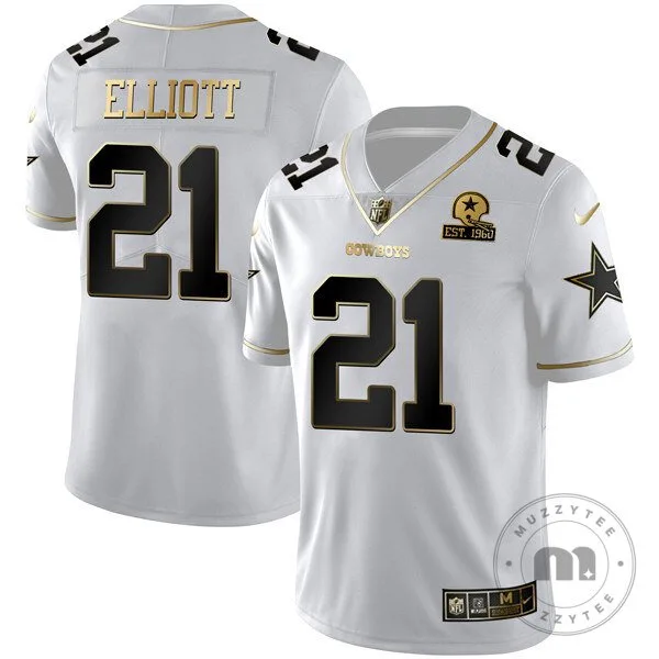 Dallas Cowboys Micah Parsons White Gold Est 1960 Patch Football Jersey 19 Dallas Cowboys Micah Parsons White Gold Est 1960 Patch Football Jersey
