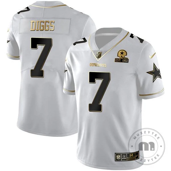 Dallas Cowboys Micah Parsons White Gold Est 1960 Patch Football Jersey 20 Dallas Cowboys Micah Parsons White Gold Est 1960 Patch Football Jersey