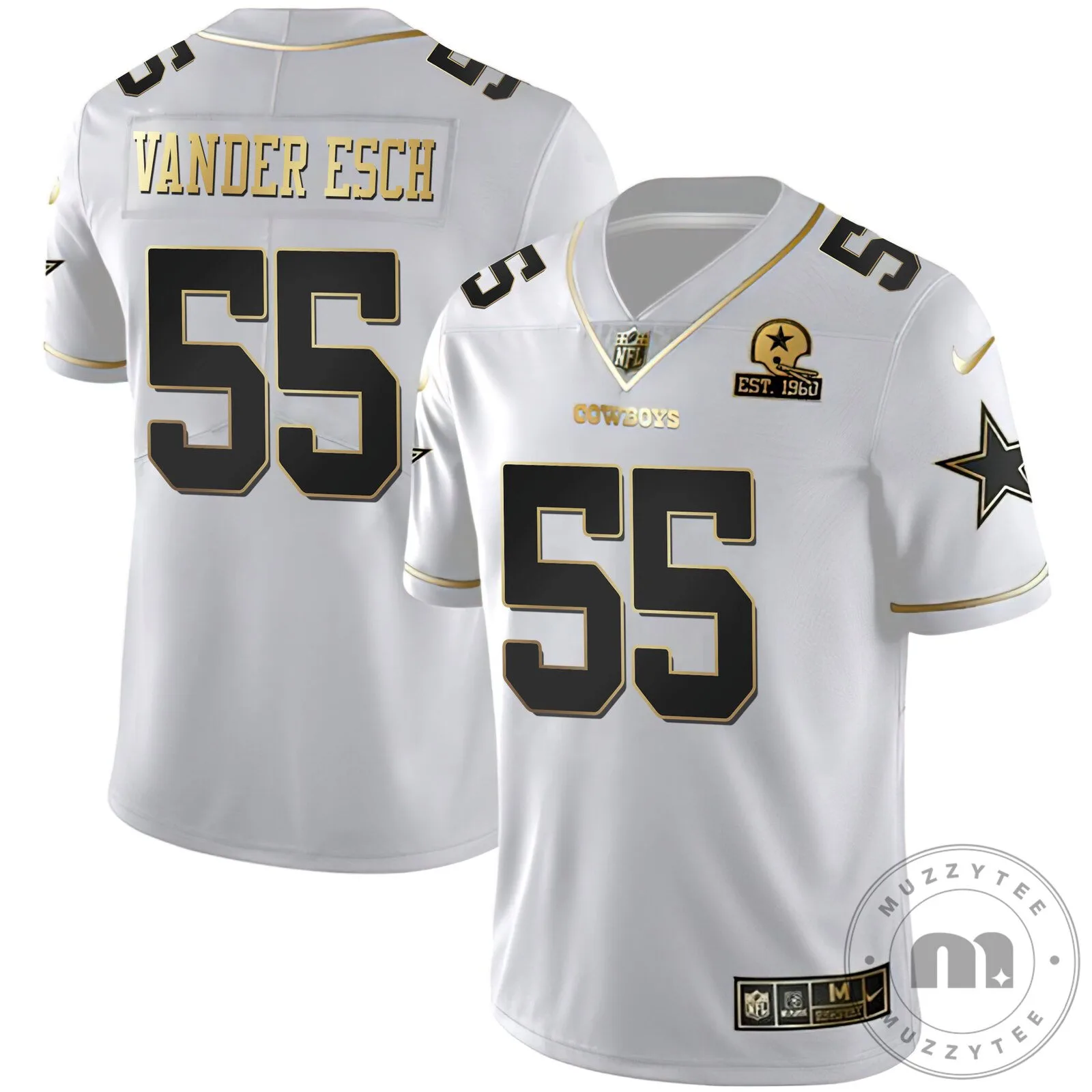 Dallas Cowboys Micah Parsons White Gold Est 1960 Patch Football Jersey 21 Dallas Cowboys Micah Parsons White Gold Est 1960 Patch Football Jersey