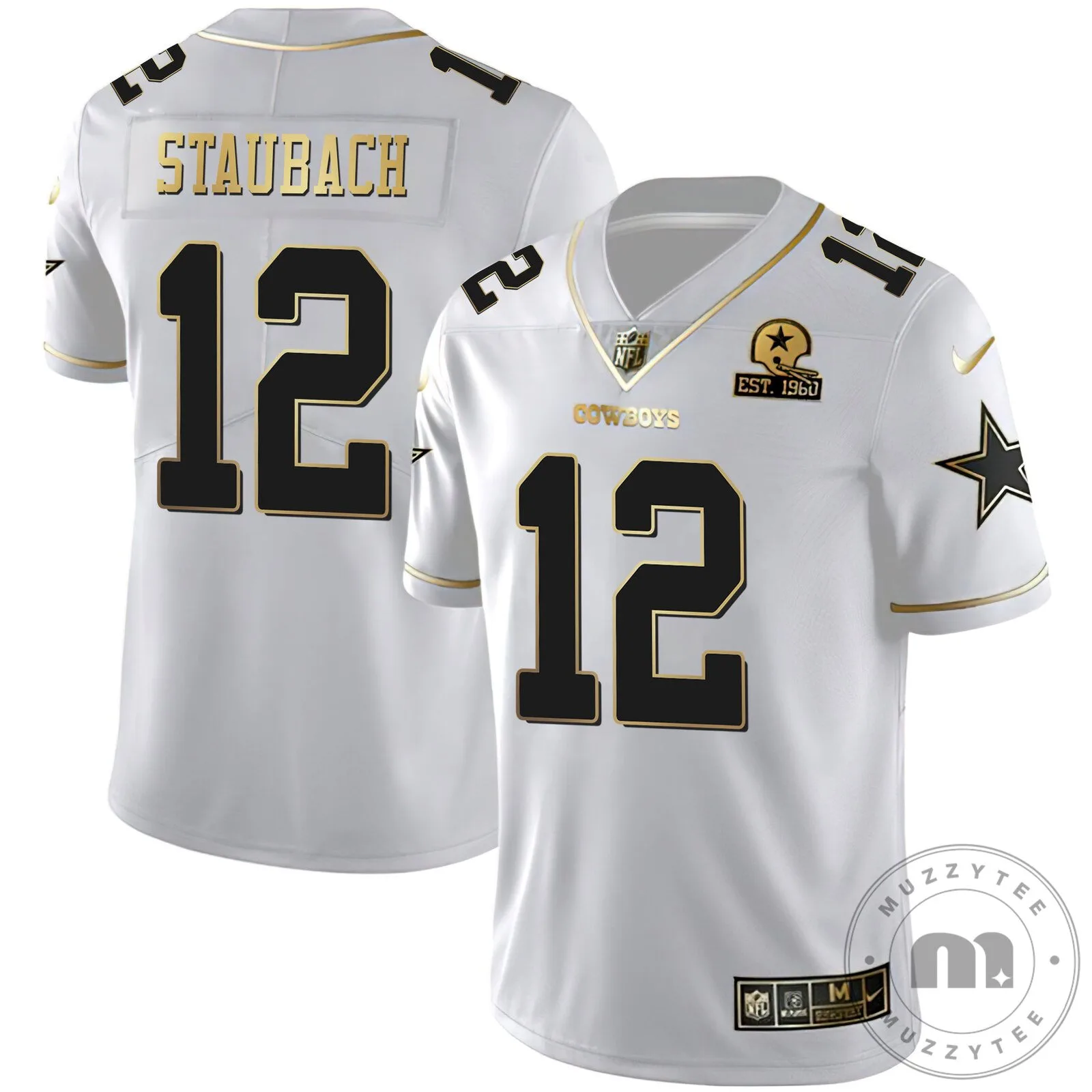 Dallas Cowboys Micah Parsons White Gold Est 1960 Patch Football Jersey 22 Dallas Cowboys Micah Parsons White Gold Est 1960 Patch Football Jersey