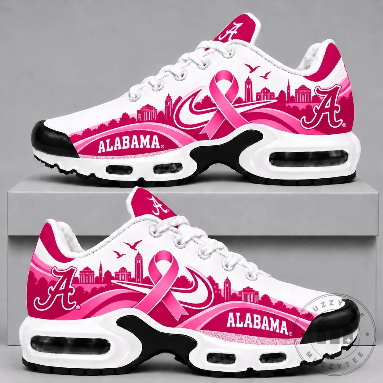 Alabama Crimson Tide Pink Ribbon Breast Cancer Awareness Sneakers