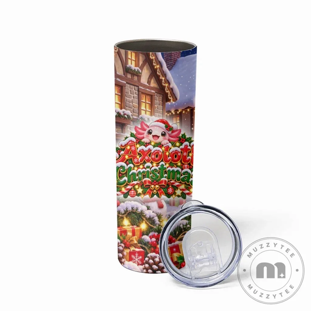Axolotl Christmas Winter Wonderland Holiday Skinny Tumbler 10 Axolotl Christmas Winter Wonderland Holiday Skinny Tumbler