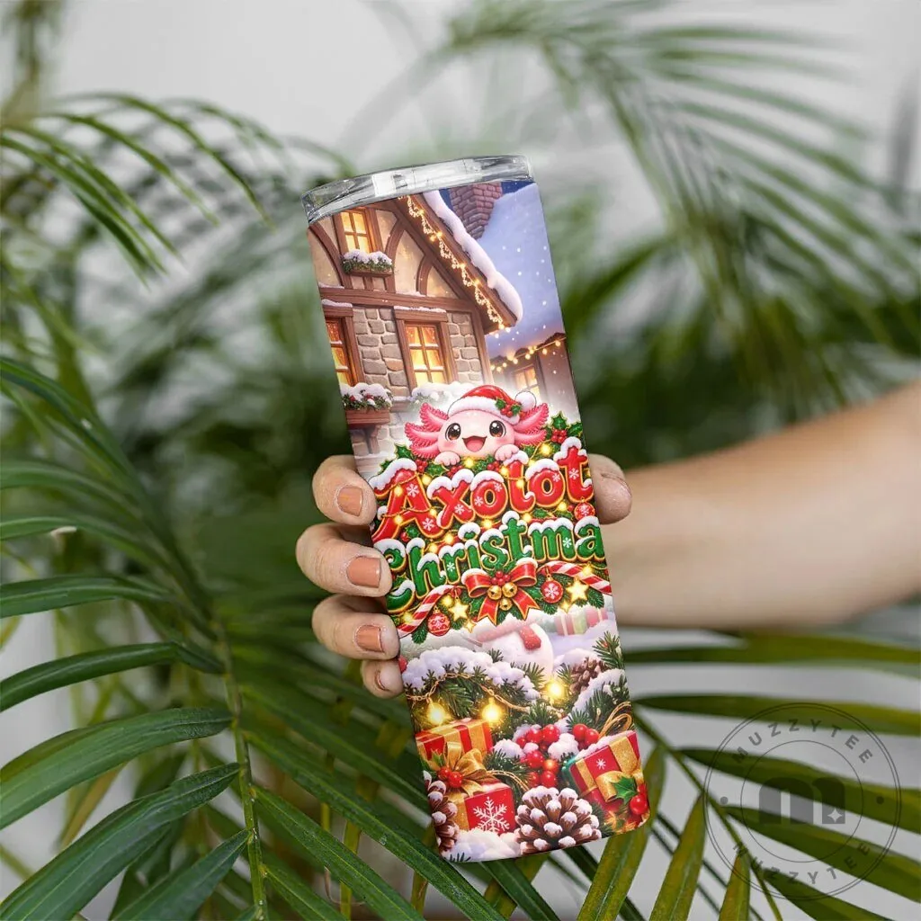 Axolotl Christmas Winter Wonderland Holiday Skinny Tumbler 11 Axolotl Christmas Winter Wonderland Holiday Skinny Tumbler