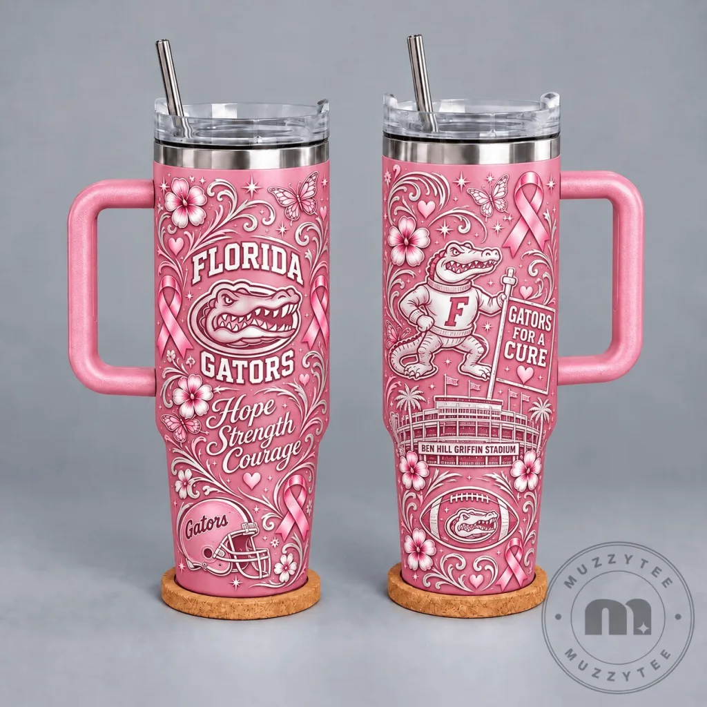 Florida Gators Breast Cancer Awareness Hope Strength Courage Tumbler Florida Gators Breast Cancer Awareness Hope Strength Courage Tumbler