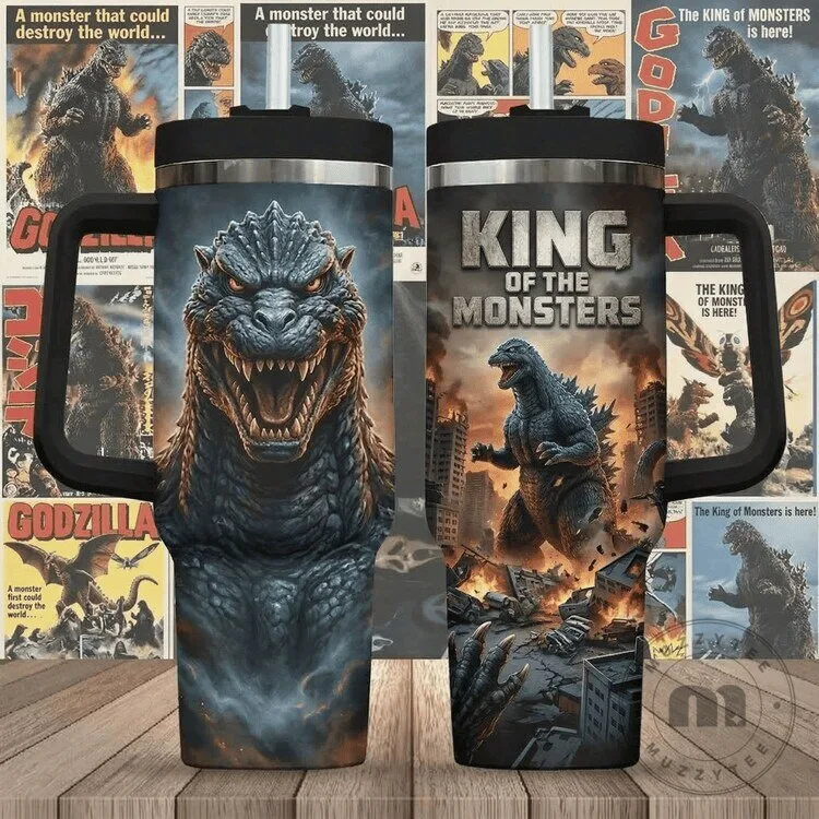 Godzilla King of the Monsters Movie Art Insulated Stainless Steel Tumbler