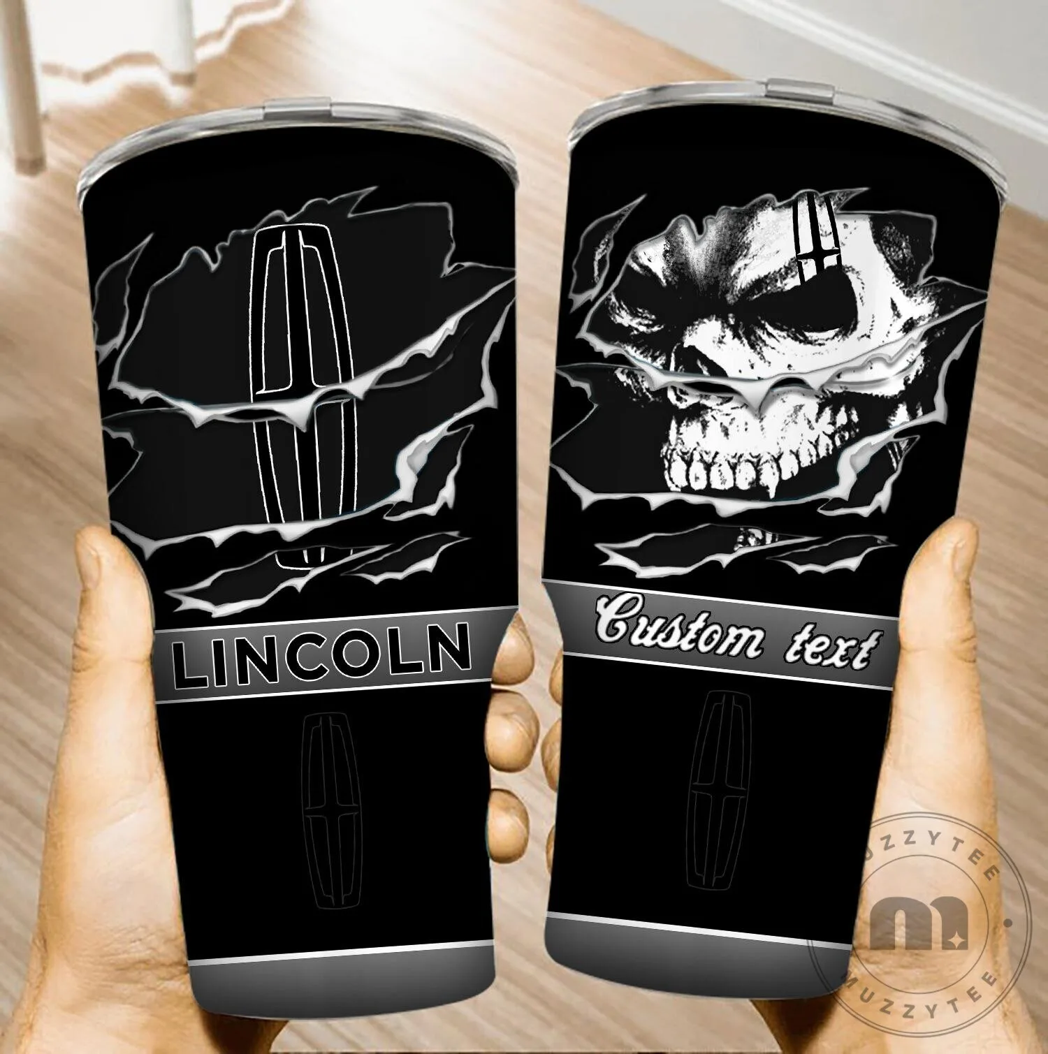 Lincoln Skull Custom Name Black Stainless Steel Insulated Tumbler 11 Lincoln Skull Custom Name Black Stainless Steel Insulated Tumbler