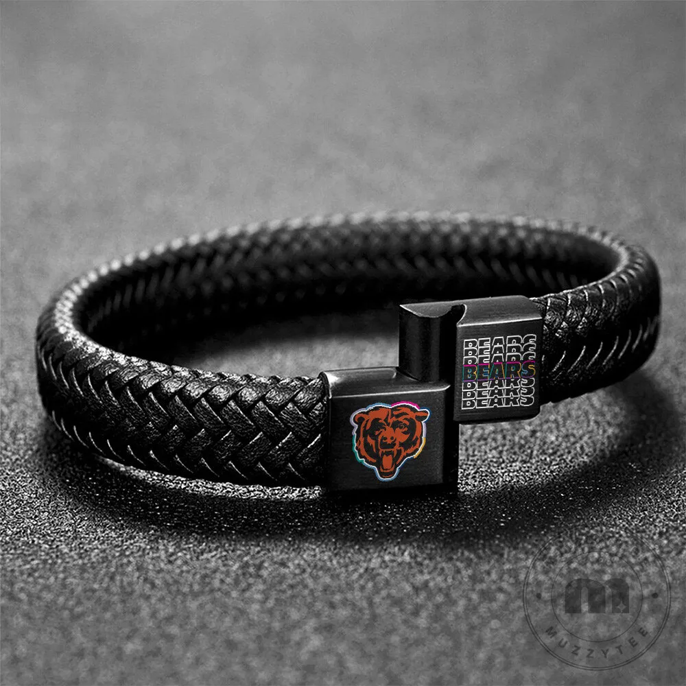 Chicago Bears Crucial Catch Braided Leather Bracelet