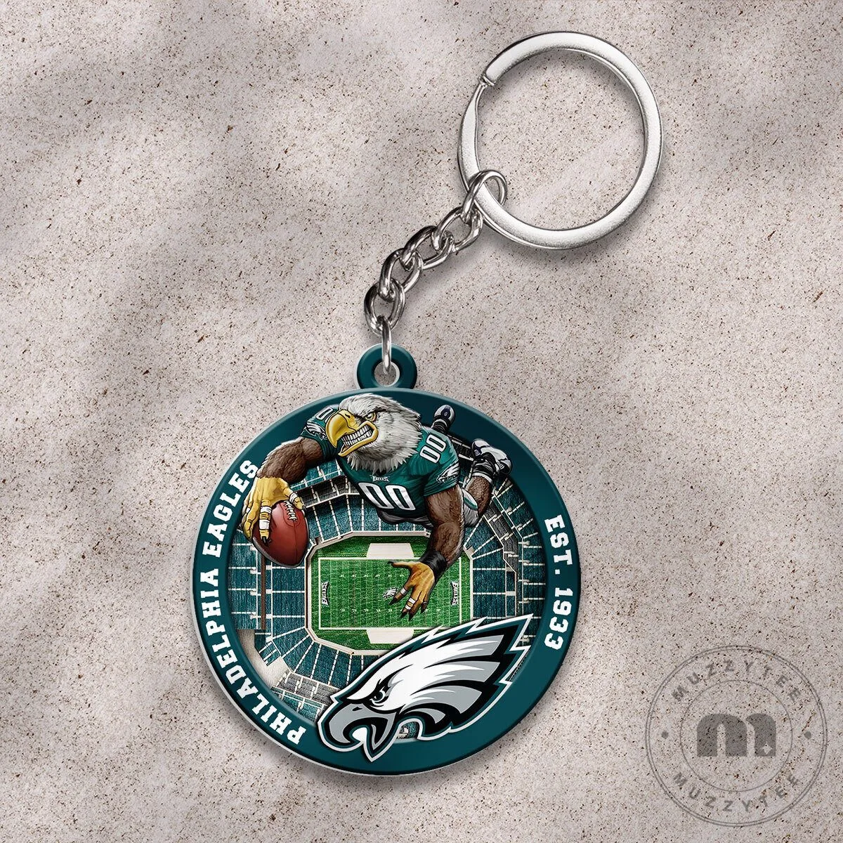 Philadelphia Eagles Football Team Logo Round Keychain