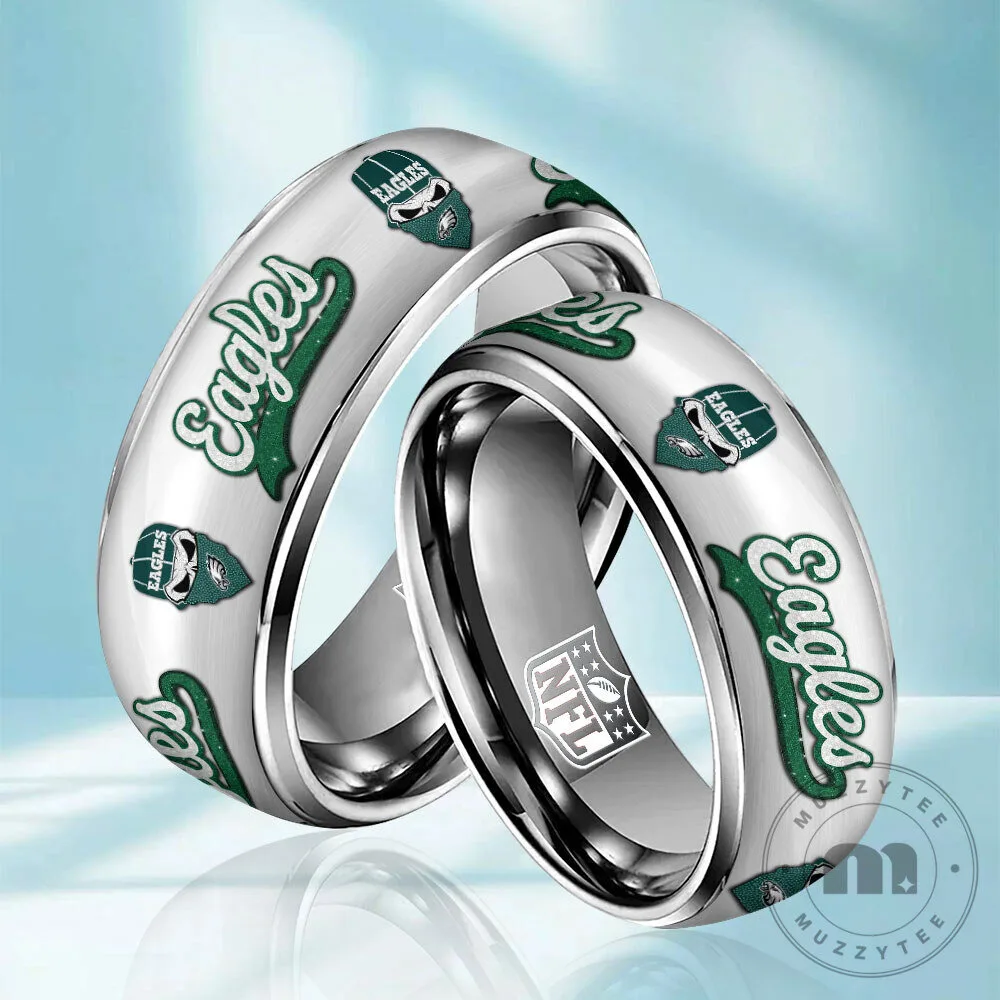 Philadelphia Eagles Football Team Logo Stainless Steel Ring