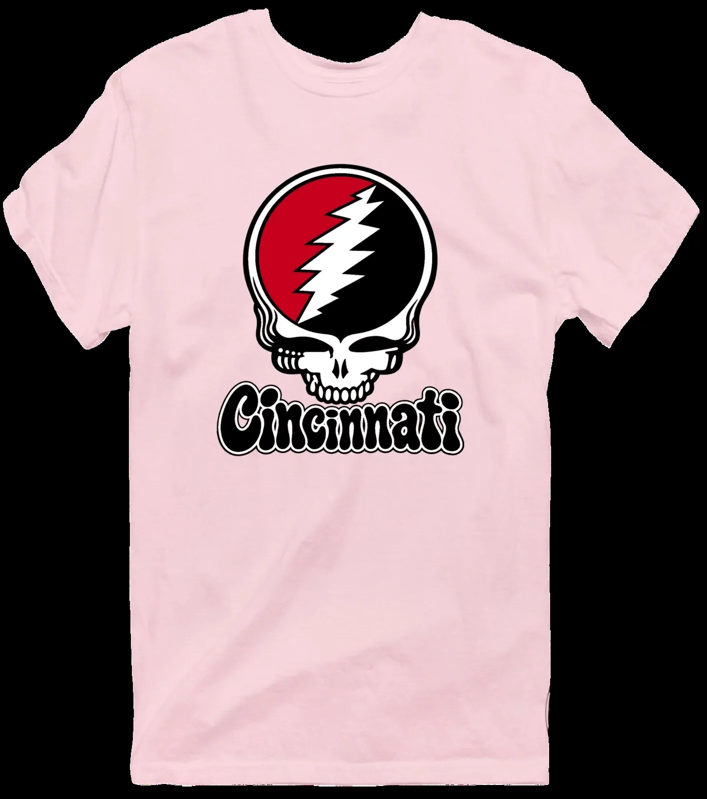 Grateful Dead Cincinnati Steal Your Face Skull Red Baseball T-Shirt 18 Grateful Dead Cincinnati Steal Your Face Skull Red Baseball T-Shirt