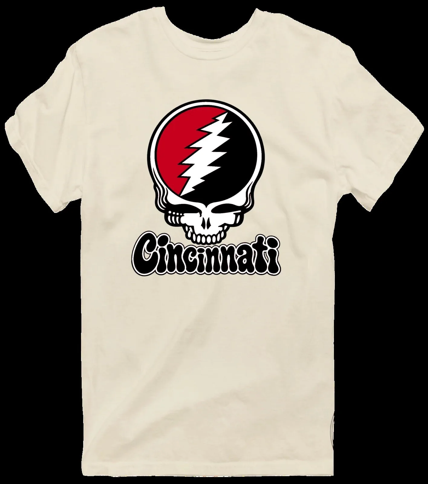 Grateful Dead Cincinnati Steal Your Face Skull Red Baseball T-Shirt 21 Grateful Dead Cincinnati Steal Your Face Skull Red Baseball T-Shirt