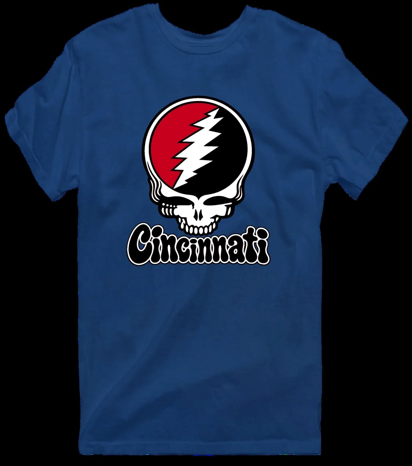 Grateful Dead Cincinnati Steal Your Face Skull Red Baseball T-Shirt 25 Grateful Dead Cincinnati Steal Your Face Skull Red Baseball T-Shirt