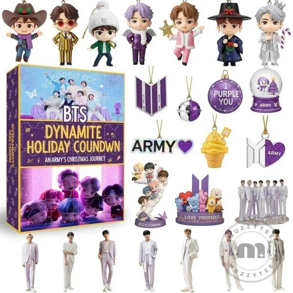 BTS Dynamite Holiday Countdown Advent Calendar with Christmas Ornaments