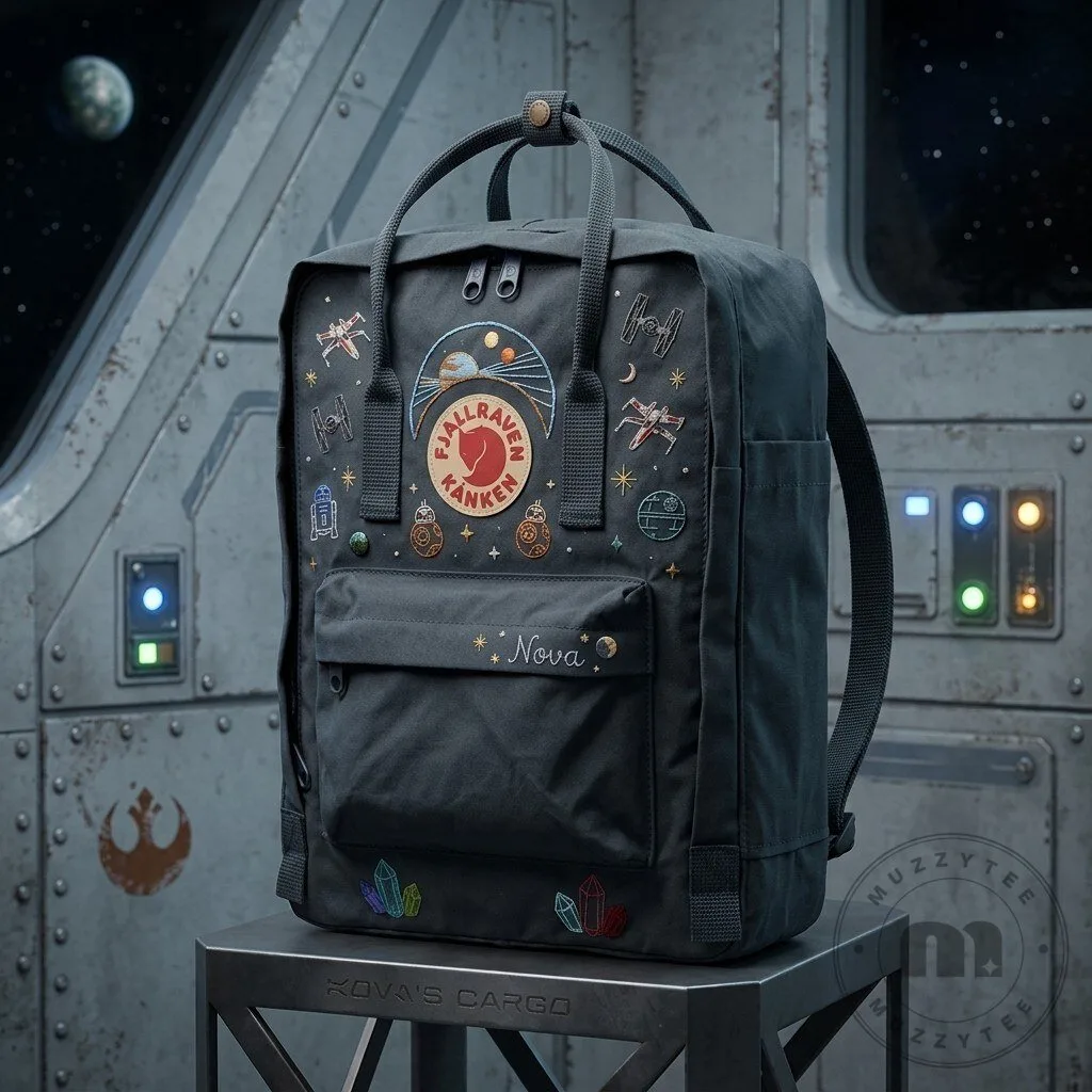 Star Wars Fjallraven Kanken Embroidered Backpack with Galactic Empire and Rebel Alliance Patches