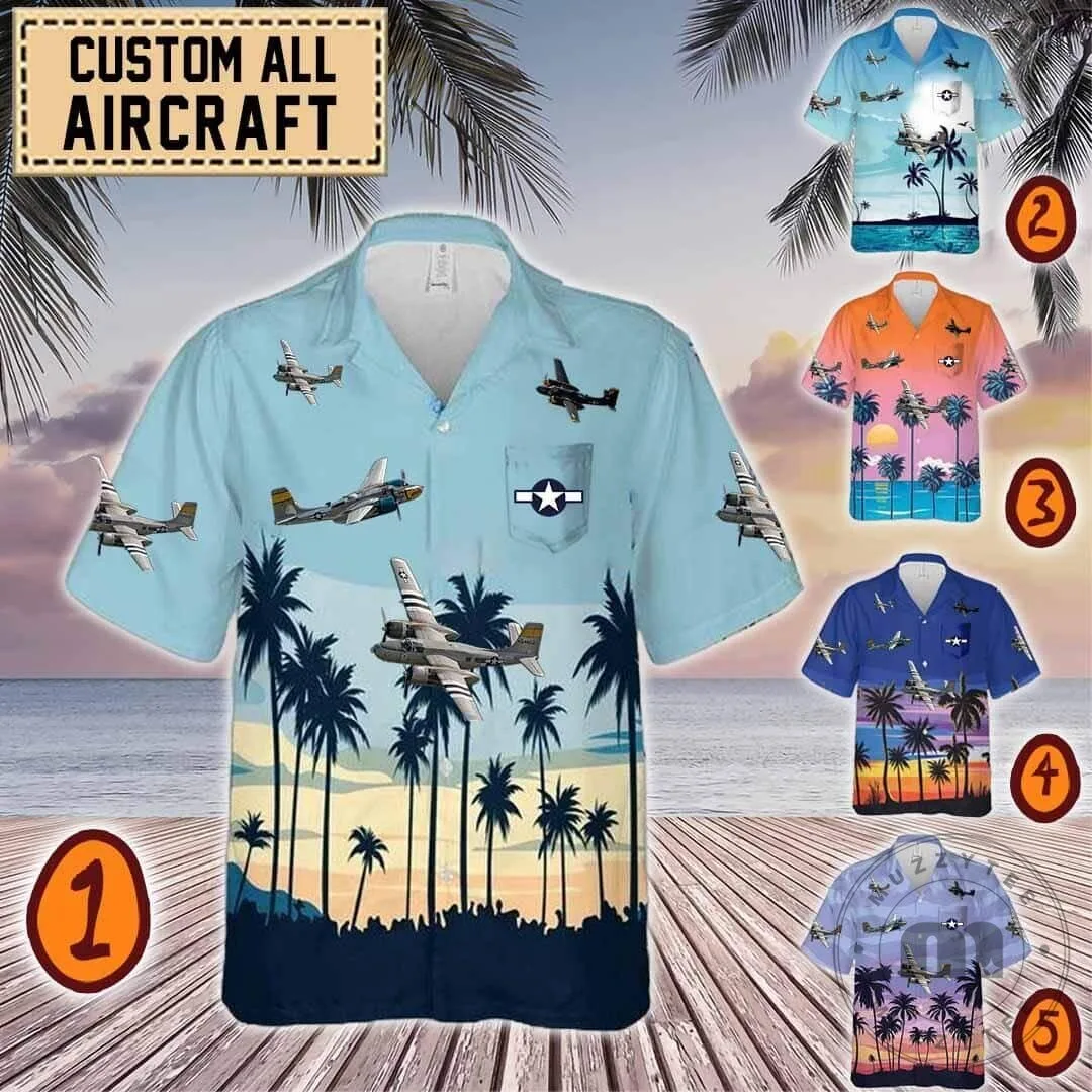 Douglas A-26 Invader Bomber Aircraft Hawaiian Shirt