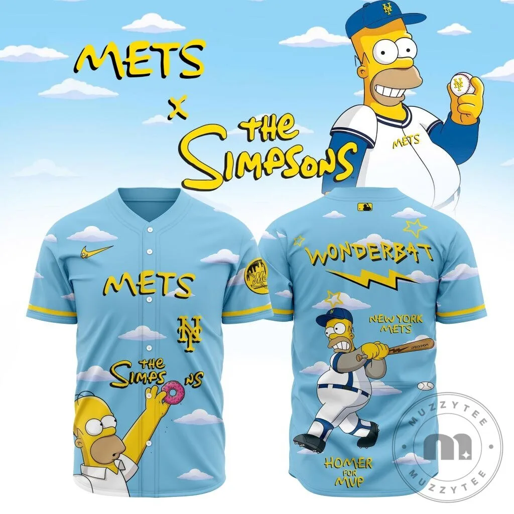 New York Mets The Simpsons Homer Simpson Baseball Jersey