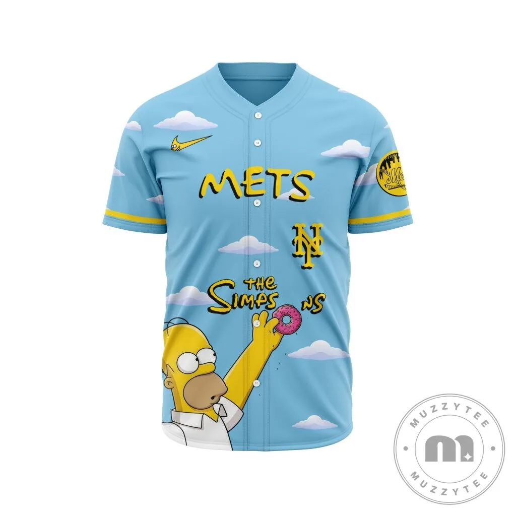 New York Mets The Simpsons Homer Simpson Baseball Jersey 8 New York Mets The Simpsons Homer Simpson Baseball Jersey