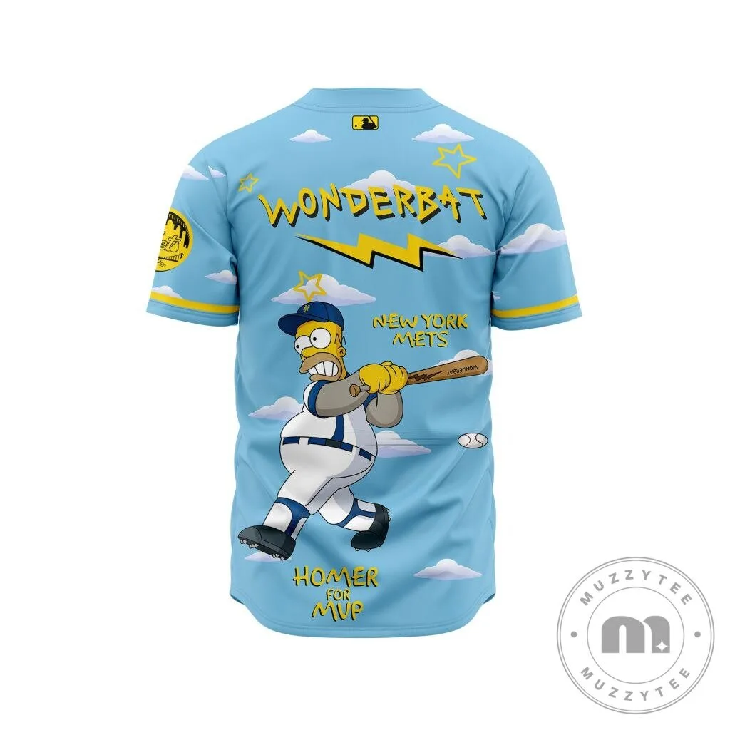 New York Mets The Simpsons Homer Simpson Baseball Jersey 9 New York Mets The Simpsons Homer Simpson Baseball Jersey