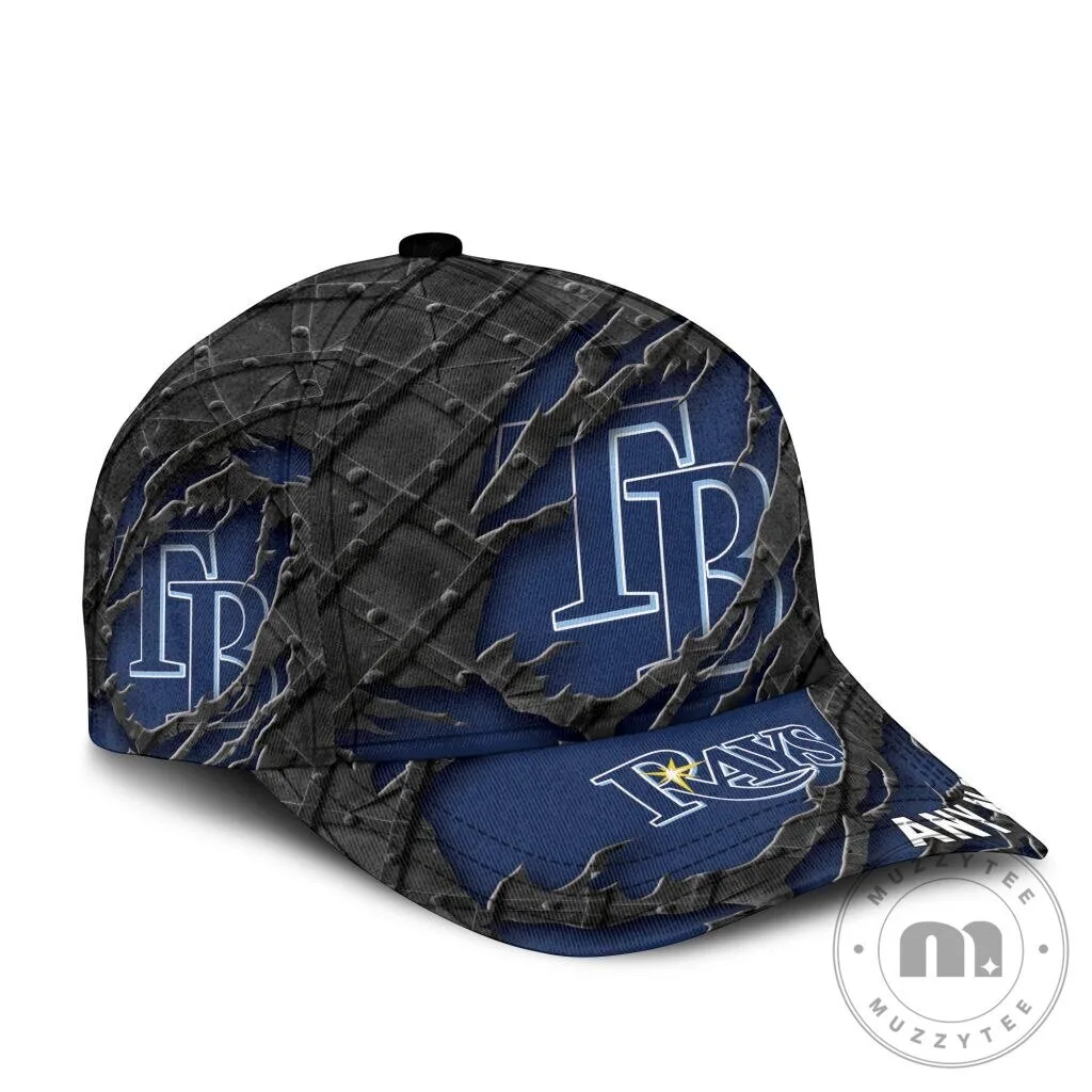 Tampa Bay Rays Personalized Name Black Metal Design Baseball Cap 10 Tampa Bay Rays Personalized Name Black Metal Design Baseball Cap