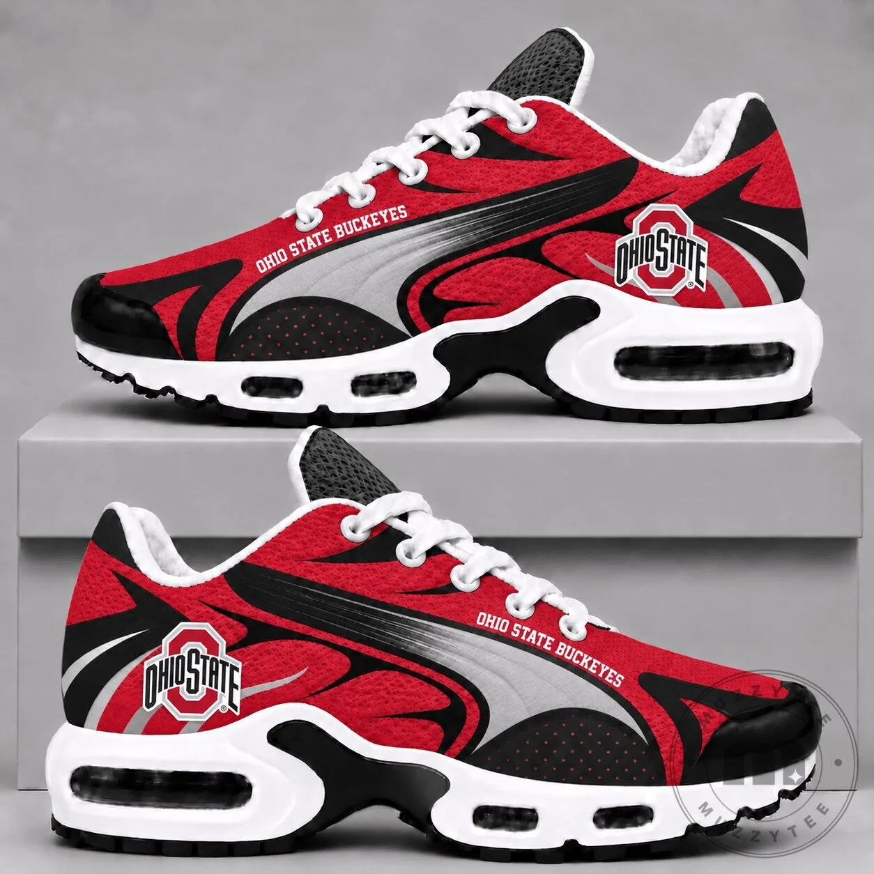 Ohio State Buckeyes Team Spirit Red Black White Custom Sneakers Shoes